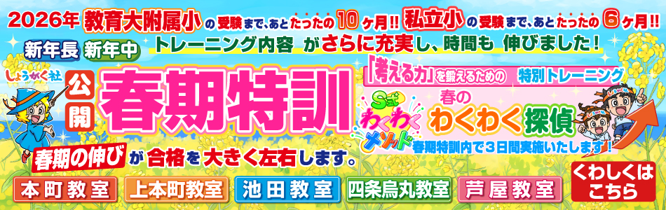 2026年 新年長・新年中 『春期特訓』のお知らせ